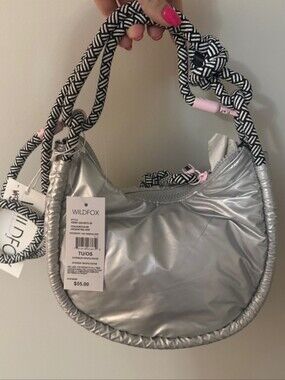 New Wildfox Silver Puffer Bag Purse